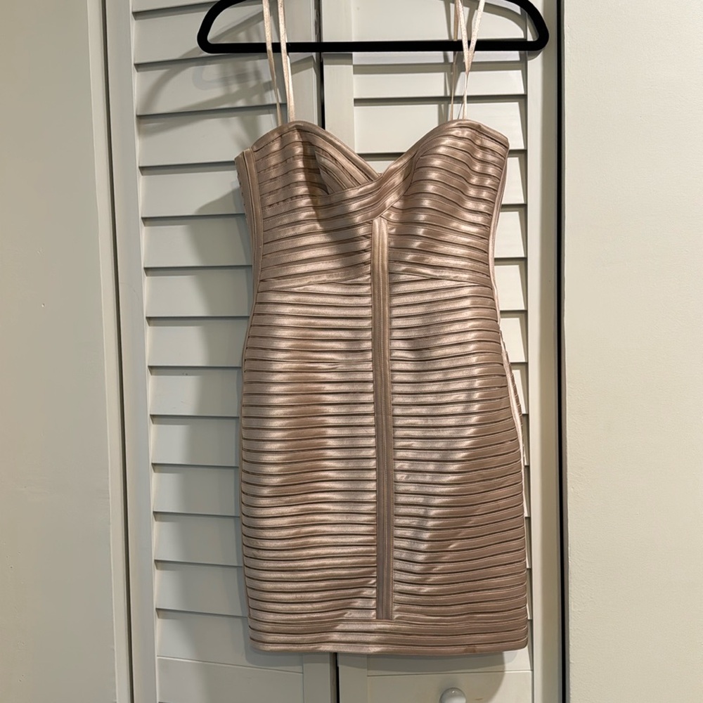BCBG gold dress